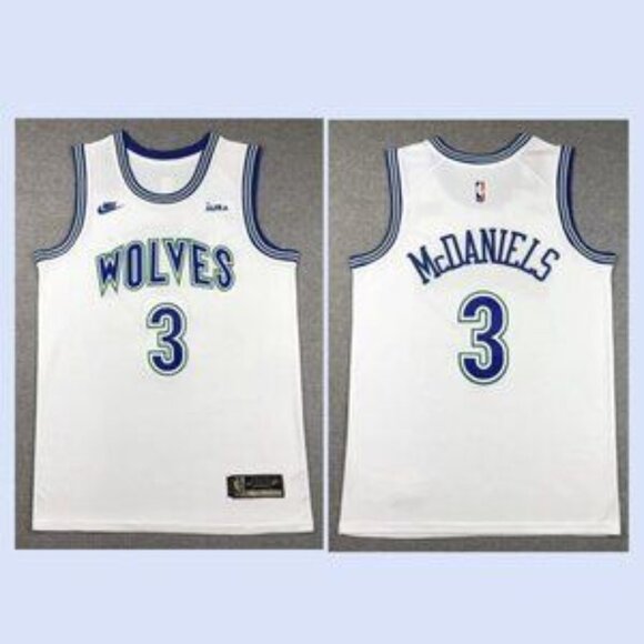 Mens Jaden McDaniels White Stitched Jersey